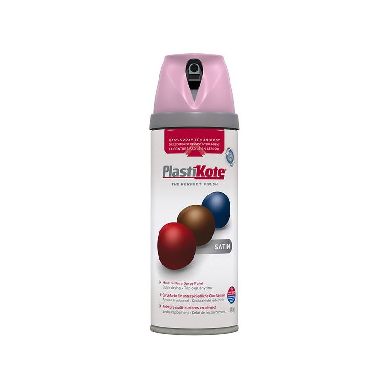 Plastikote Twist & Spray Satin Cameo Pink 400ml PlastiKote - Dynamic Drive