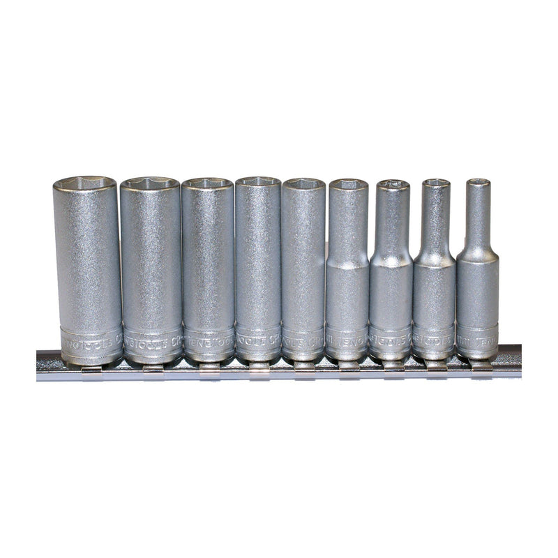 Teng Tools 1/4" Deep Socket Clip Rail Set 6 pt 9 Pieces Teng Tools - Dynamic Drive