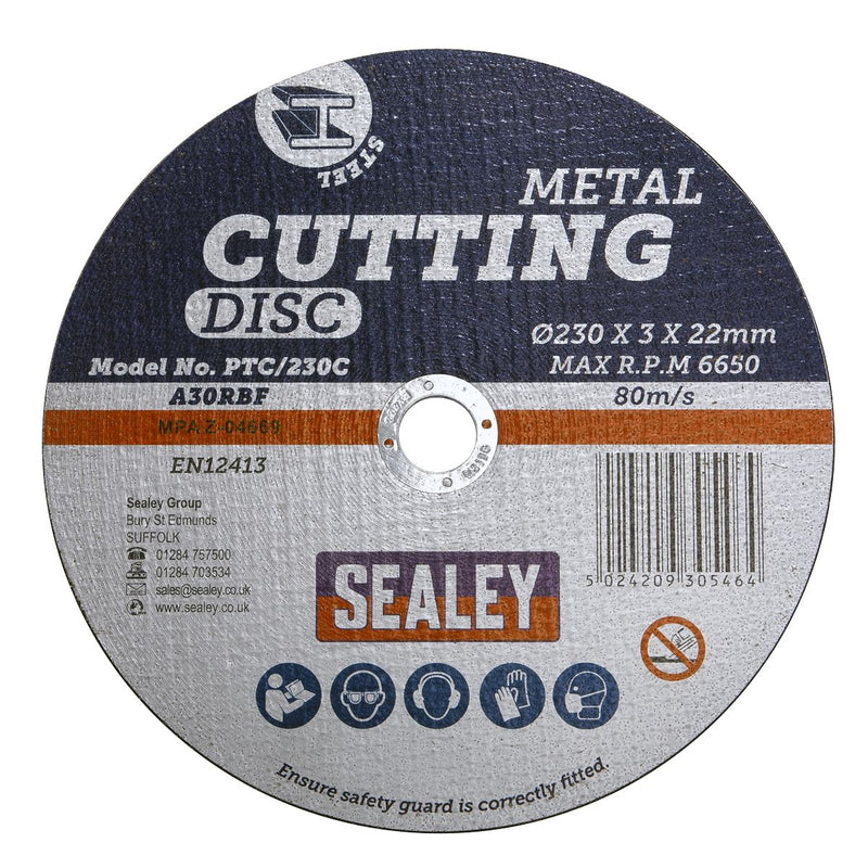 Sealey Cutting Disc230 x 3mm 22mm Bore PTC/230C Sealey - Dynamic Drive