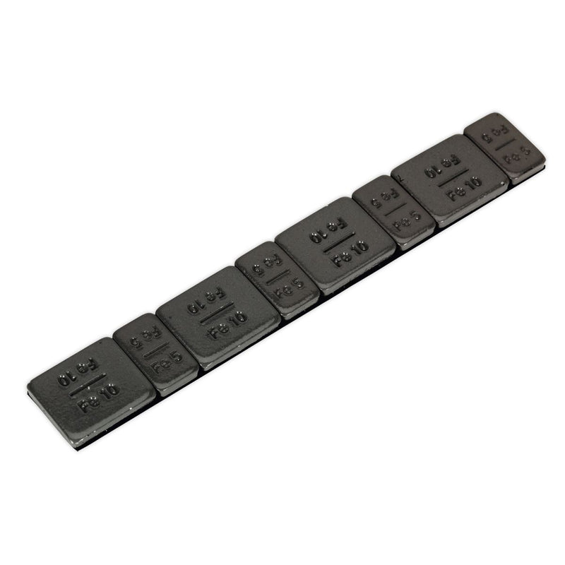 Sealey Wheel Weight 5 & 10g Adhesive Zinc Plated Steel Black Strip of 8 (4 x Eac Sealey - Dynamic Drive