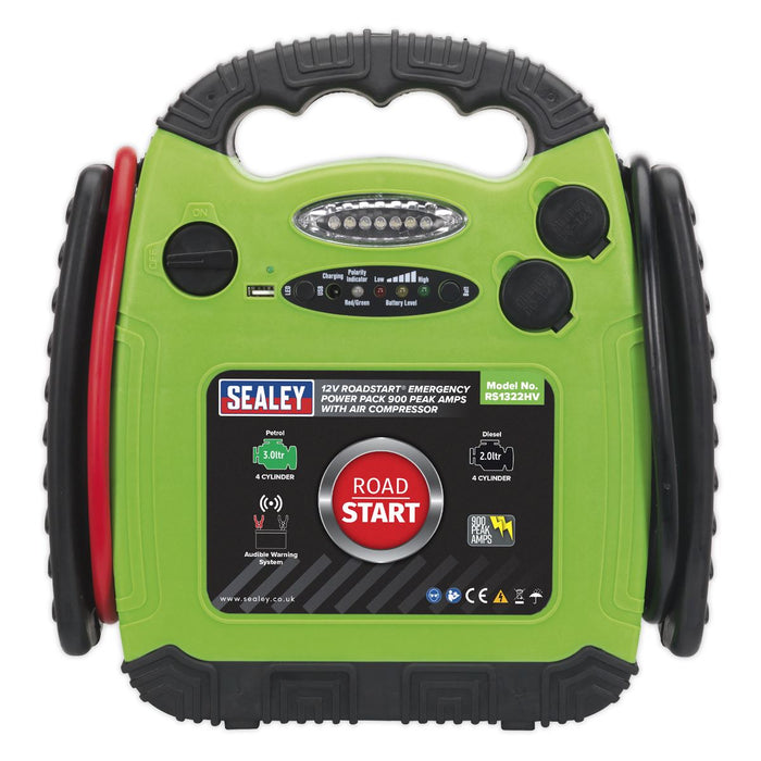 Sealey 12V RoadStart Emergency Power Pack 900 Peak Amps Car Battery Booster Sealey  - Dynamic Drive