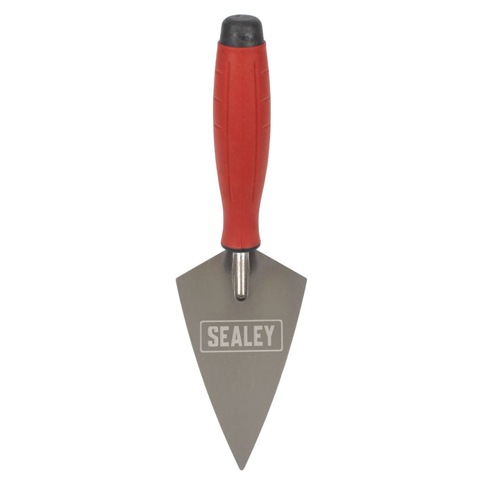 Sealey Stainless Steel Sharp Pointing Trowel with Rubber Handle 140mm T1222 Sealey - Dynamic Drive