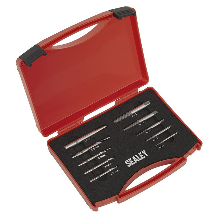 Sealey Step Drill Screw/Bolt Extractor Set 10pc AK8187 Sealey - Dynamic Drive