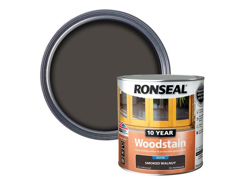 Ronseal 10 Year Woodstain Smoked Walnut 750ml Ronseal - Dynamic Drive