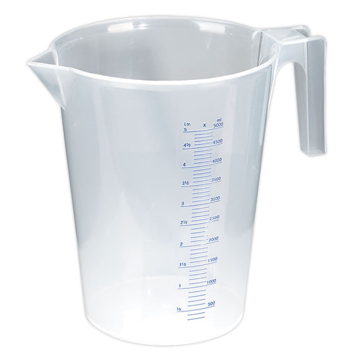 Sealey Measuring Jug Translucent 5L JT5000 Sealey - Dynamic Drive