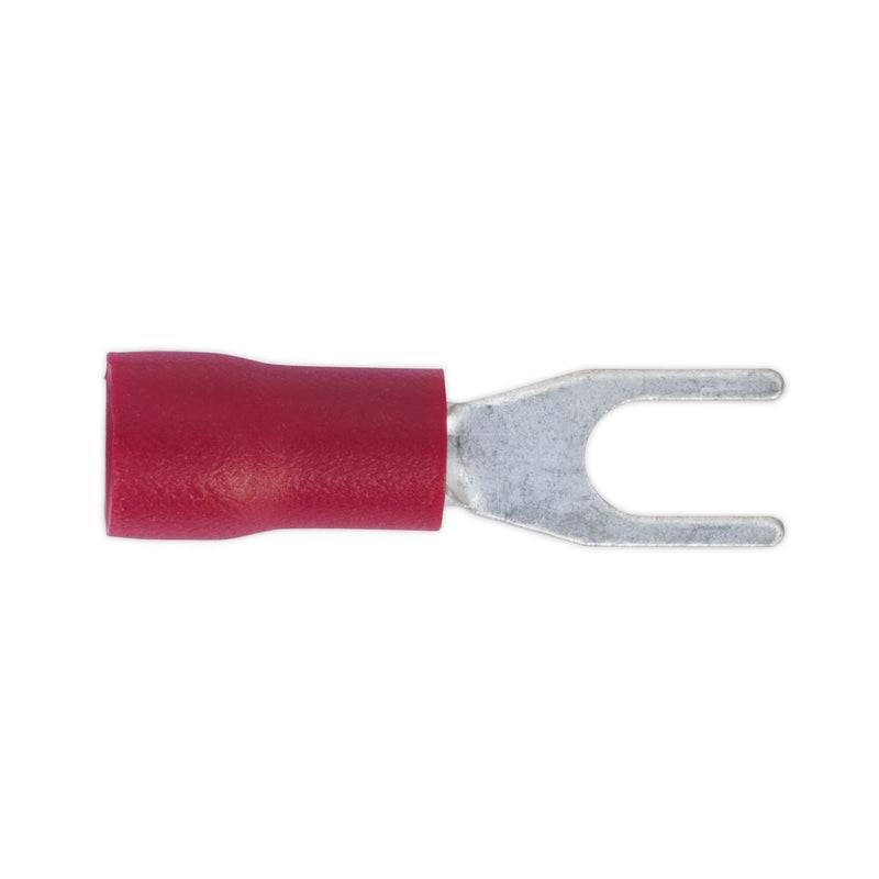 Sealey Easy-Entry Fork Terminal3.7mm (4BA) Red Pack of 100 RT13 Sealey - Dynamic Drive