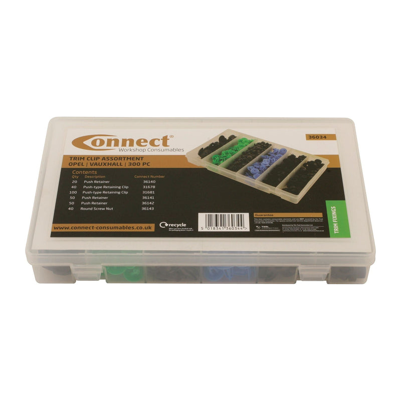 Connect for Vauxhall/Opel Assorted Trim Clips 300pc 36034 Tool Connection - Dynamic Drive