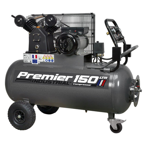 Sealey Air Compressor 150L Belt Drive 3hp with Front Control Panel SAC3153B Sealey - Dynamic Drive