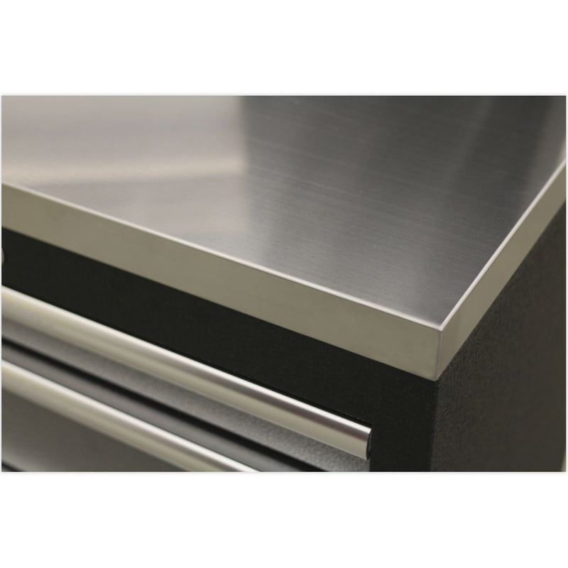 Sealey Superline Pro 2.0m Storage System Stainless Worktop APMSSTACK02SS Sealey - Dynamic Drive