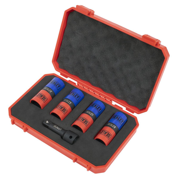 Sealey Alloy Wheel Double Ended Impact Socket Set 1/2"Sq Drive 5pc SX1820S Sealey - Dynamic Drive