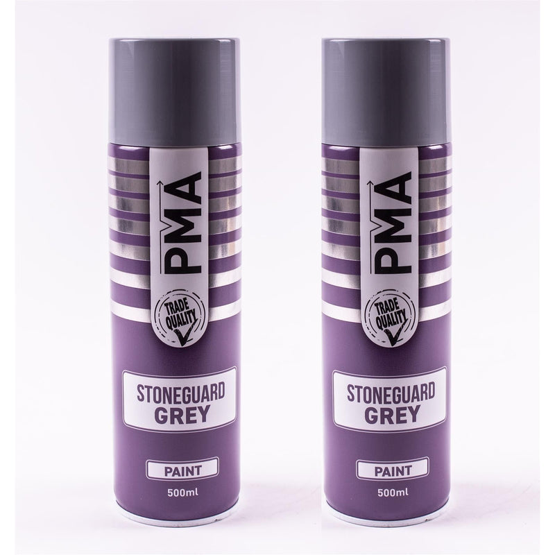 2 x PMA Professional Stone Guard Grey 500ml Spray Paint High Coverage PMA - Dynamic Drive