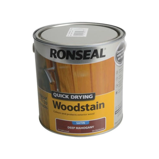 Ronseal Quick Drying Woodstain Satin Deep Mahogany 2.5 litre Ronseal - Dynamic Drive