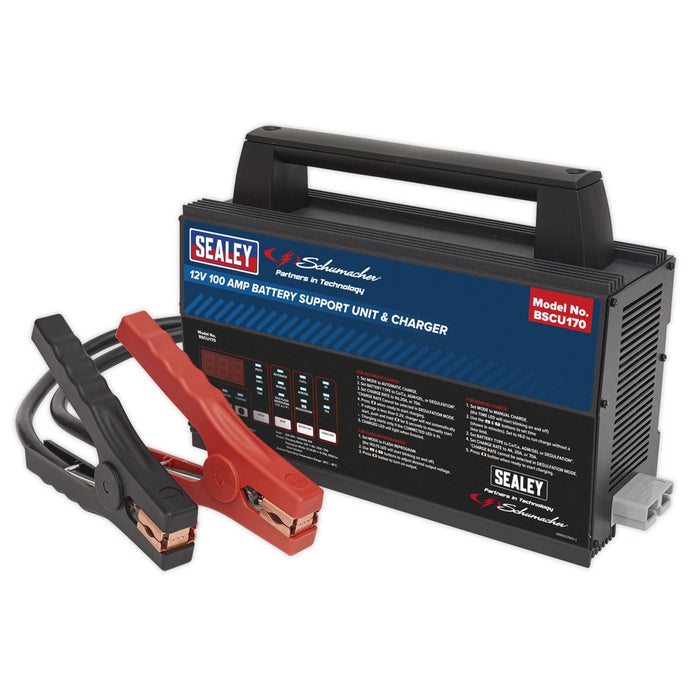 Sealey 12V Battery Support Unit & Charger 100A BSCU170 Sealey - Dynamic Drive
