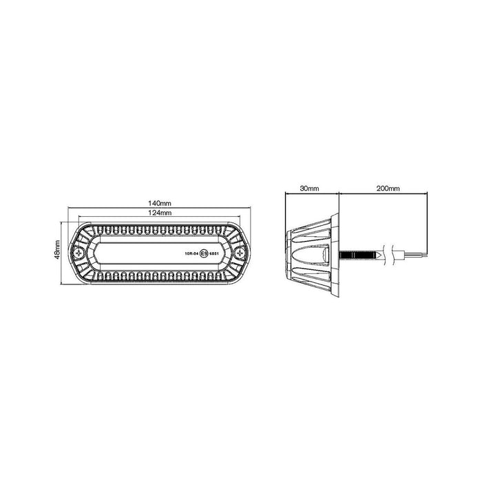 Ring Automotive RCV2210 TM LED Strobe, Amber Ring Automotive - Dynamic Drive
