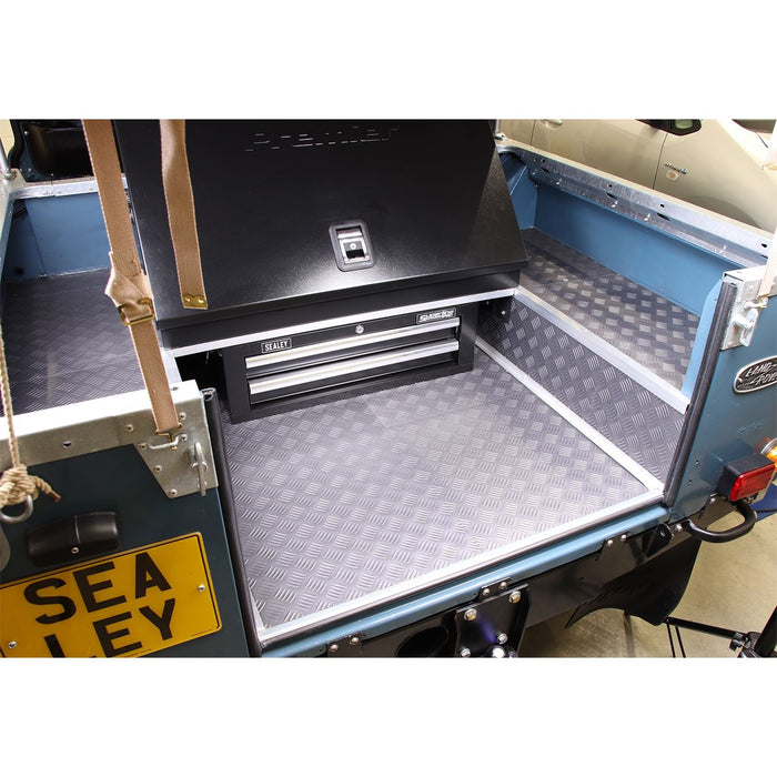 Sealey Vinyl Floor Tile Peel & Stick Backing-Silver Treadplate Pk16 FT1S Sealey  - Dynamic Drive