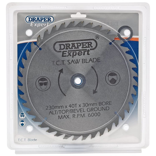 Draper Expert TCT Saw Blade, 230 x 30mm, 40T 09481 Draper - Dynamic Drive
