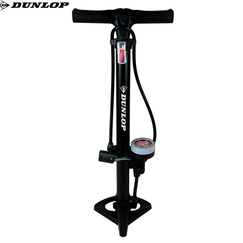 Dunlop Floor Bike Pump With Pressure Gauge Standpump Manometer 11Bar Black Air Dunlop  - Dynamic Drive