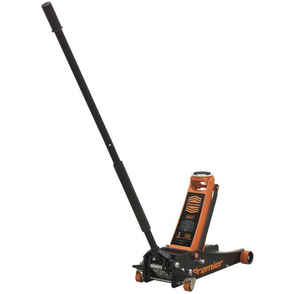 Sealey Trolley Jack 3tonne Rocket Lift Orange 3040AO Sealey  - Dynamic Drive