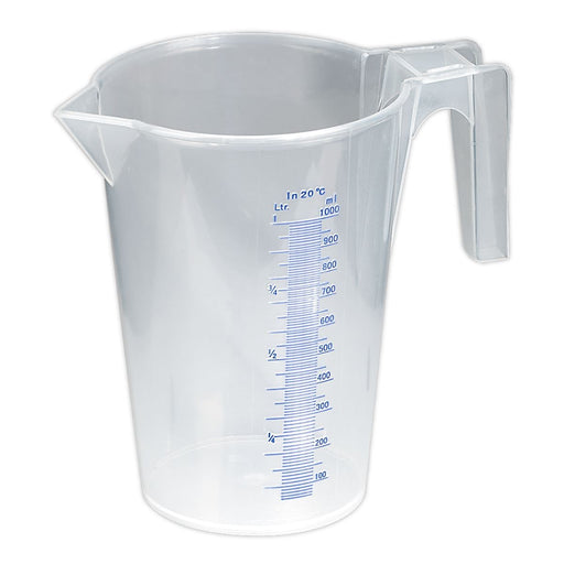 Sealey Measuring Jug Translucent 1L JT1000 Sealey - Dynamic Drive
