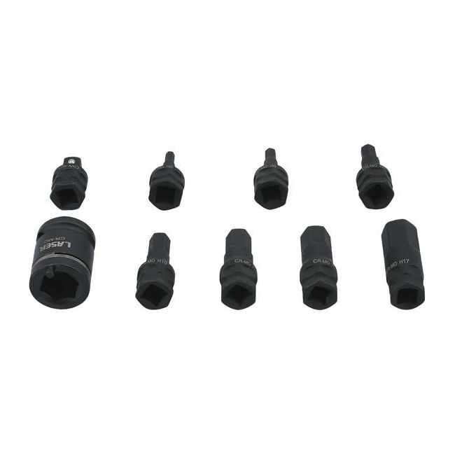 Laser Dual Drive Hex Impact Bit Socket Set 9pc 7977 Laser - Dynamic Drive