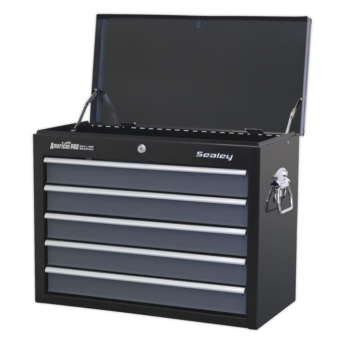 Sealey Topchest 5 Drawer with Ball-Bearing Slides Black/Grey AP3505TB Sealey - Dynamic Drive
