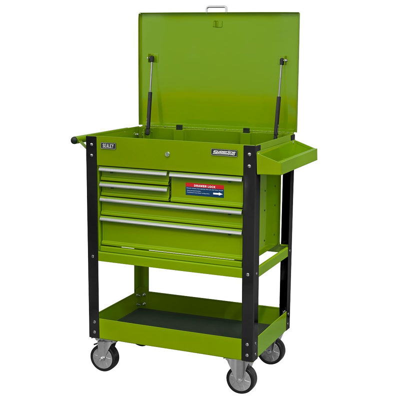 Sealey Heavy-Duty Mobile Tool & Parts Trolley with 5 Drawers and Lockable Top- H Sealey - Dynamic Drive