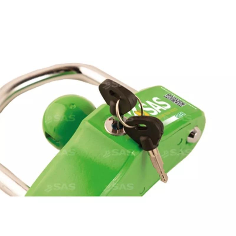 SAS Green Caravan Hitchlock Trailer Universal Hitch Coupling Tow Ball Lock High Security SAS - Dynamic Drive
