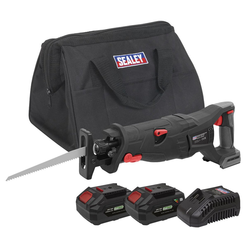 Sealey Brushless Reciprocating Saw 20V SV20 Series Kit 2 Batteries CP20VRSXKIT Sealey - Dynamic Drive