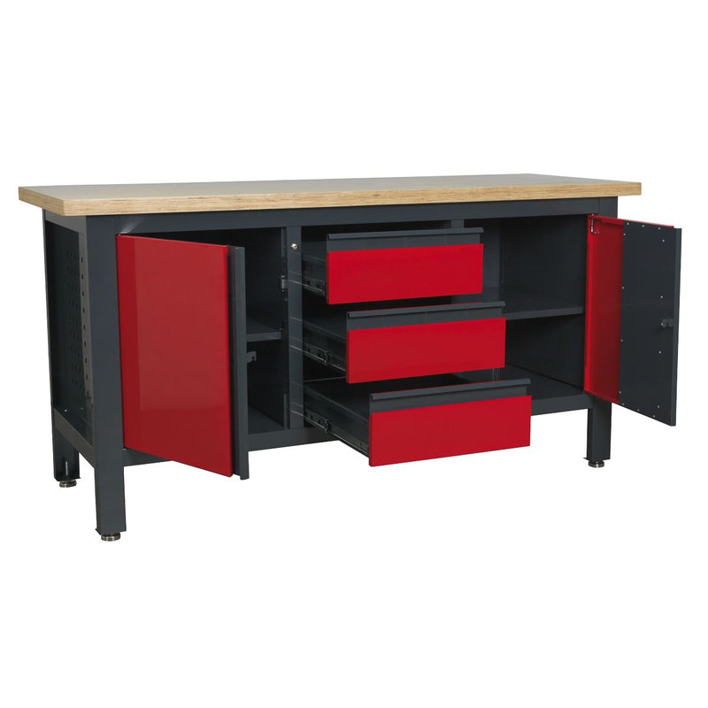 Sealey Workstation with 3 Drawers & 2 Cupboards AP1905C Sealey - Dynamic Drive