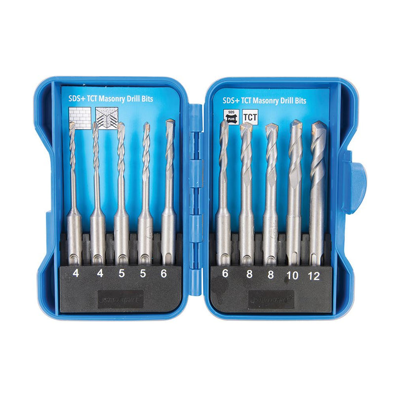 Silverline SDS Plus TCT Masonry Drill Bit Set 10pce 4 - 12mm Silverline - Dynamic Drive