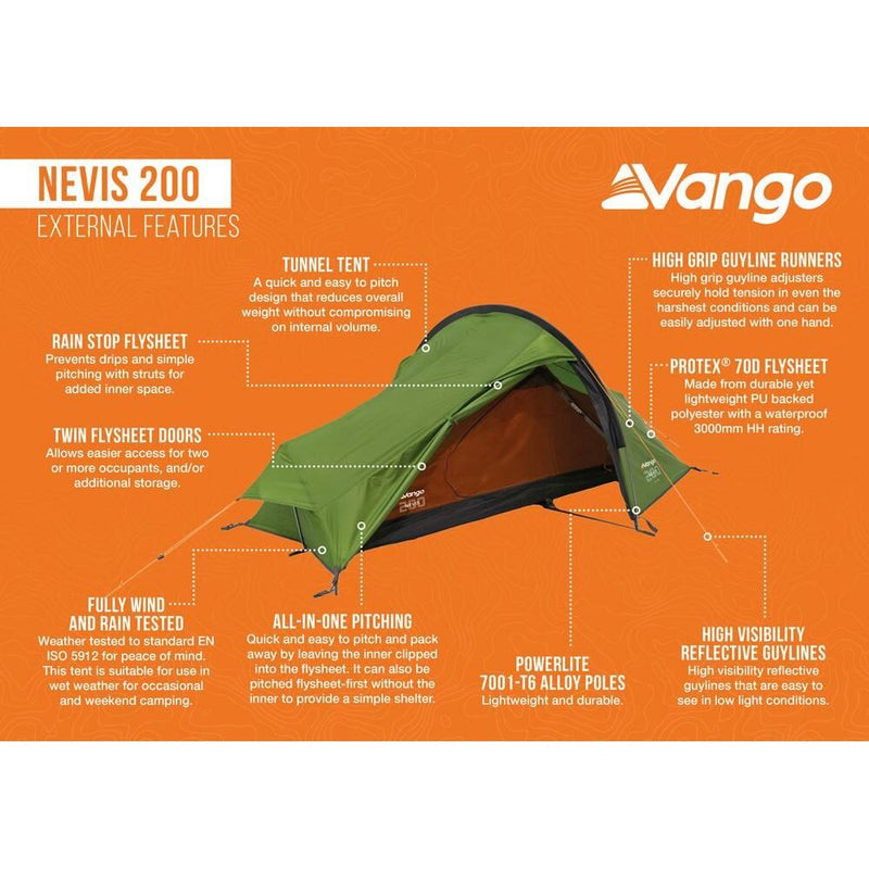 Vango Nevis 200 Tent Pamir Green Vango - Dynamic Drive