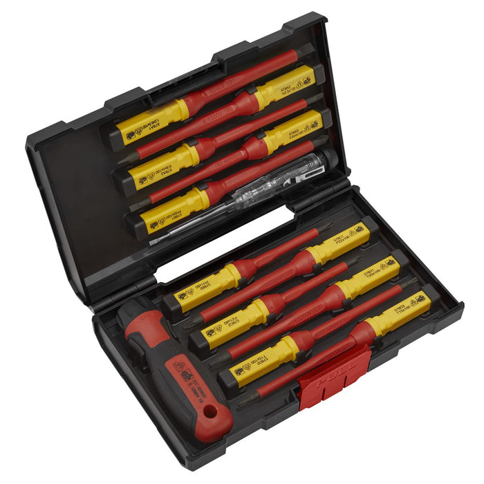 Sealey Interchangable Screwdriver Set VDE 1000V AC 1500V DC Hybrid 13pc Kit Torx Sealey  - Dynamic Drive