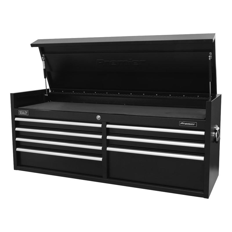 Sealey Topchest 7 Drawer 1415mm Heavy-Duty Black PTB141507 Sealey - Dynamic Drive