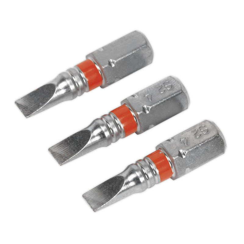 Sealey Power Tool Bit Slotted 4mm Colour-Coded S2 25mm Pa Sealey - Dynamic Drive