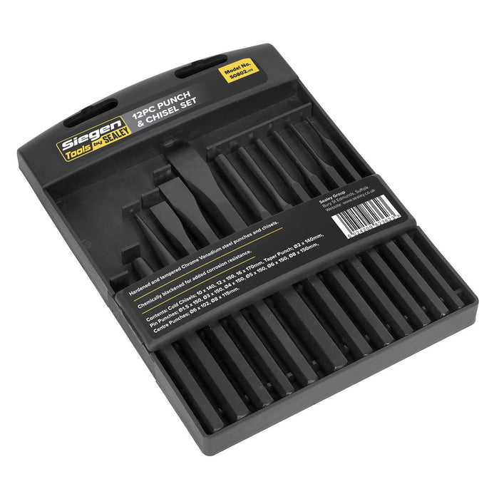 Seigen by Sealey Punch & Chisel Set 12pc S0802 Seigen by Sealey  - Dynamic Drive
