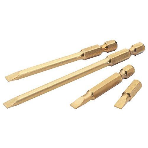 Draper 8.0mm 1/4" Hex Plain Slot Titanium Nitride Coated Insert Bit 50mm Long x Draper - Dynamic Drive