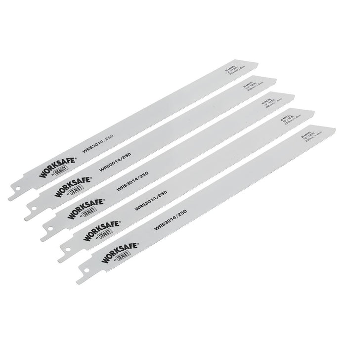 Sealey Reciprocating Saw Blade Metal 250mm 18tpi Pack of 5 WRS3014/250 Sealey - Dynamic Drive