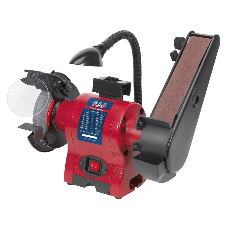 Sealey Bench Grinder150mm with 50mm Belt Sander & Work Light 250W/230V BG150BS Sealey - Dynamic Drive