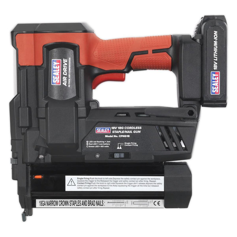 Sealey Cordless Nail/Staple Gun 18G 18V Lithium-ion CPNG18 Sealey - Dynamic Drive