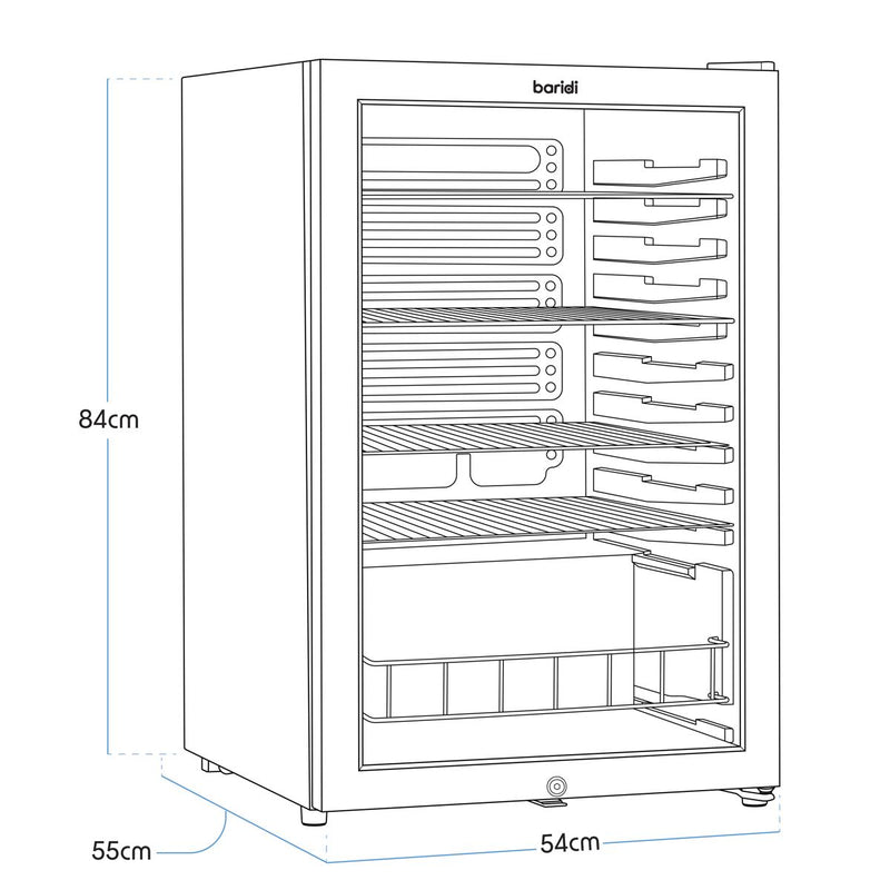 Baridi Under-Counter Drinks/Beer & Wine Fridge 115L Capacity DH223 Baridi - Dynamic Drive