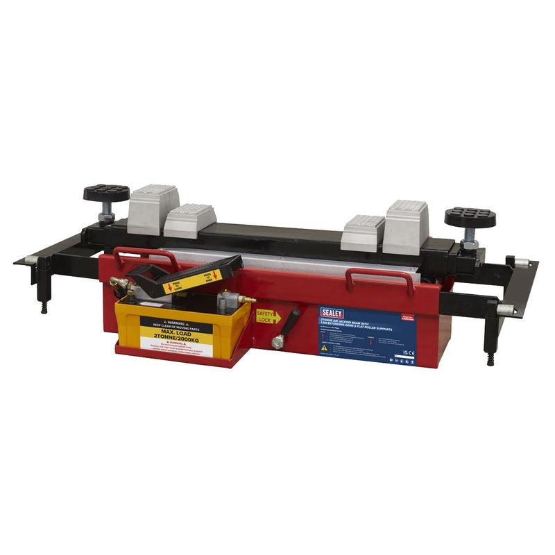 Sealey Air Jacking Beam 2 Tonne with Arm Extenders & Flat Roller Supports Sealey - Dynamic Drive