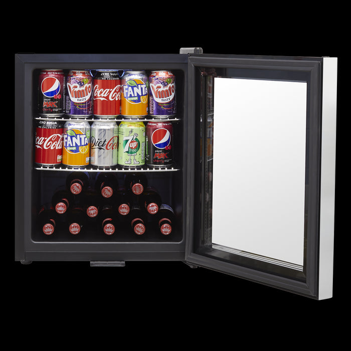 Baridi 50L Tabletop Drinks Fridge Mini Beer Cooler Glass Door Stainless Steel Baridi  - Dynamic Drive