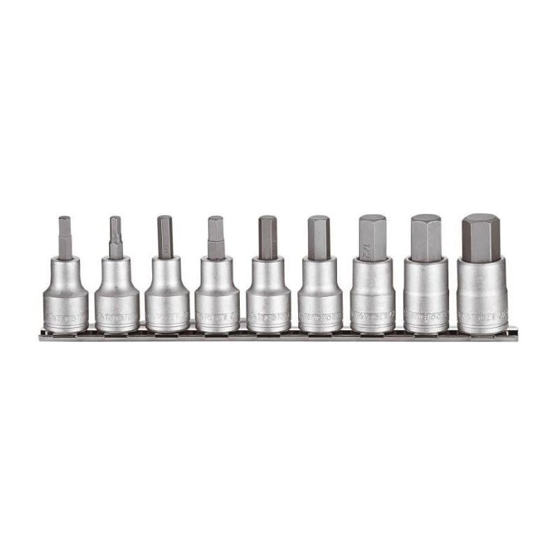 Teng Tools 1/2" Hex Bit Socket Clip Rail Set AF 9 Pieces Teng Tools - Dynamic Drive