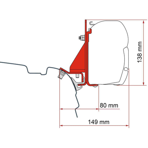 Fiamma F45 Kit fits VW T5/T6 Combi Rail Bracket Brandrup (98655Z147) Fiamma - Dynamic Drive