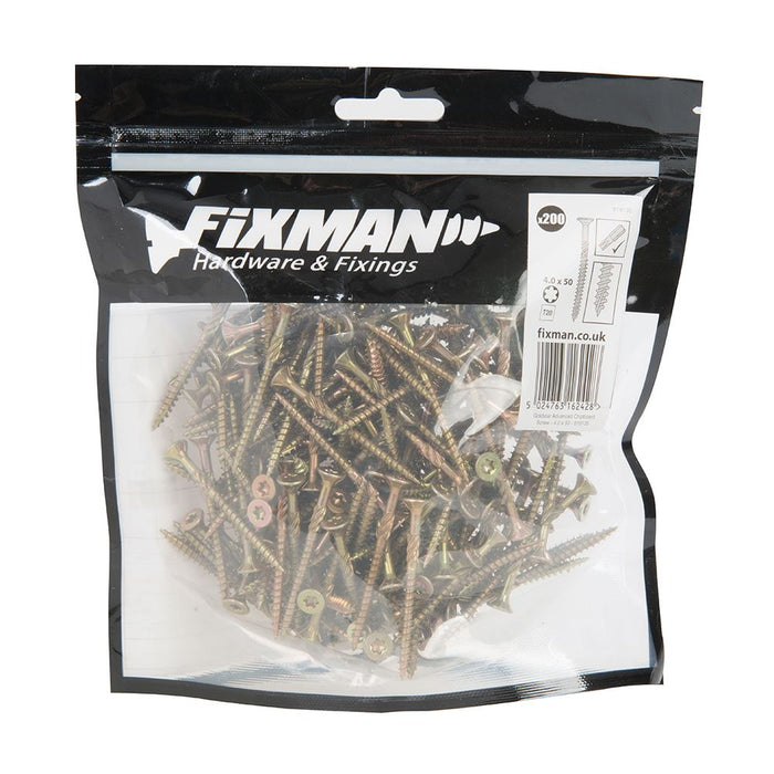 Fixman Goldstar Advanced Screws 4 x 50mm 200pk Fixman - Dynamic Drive