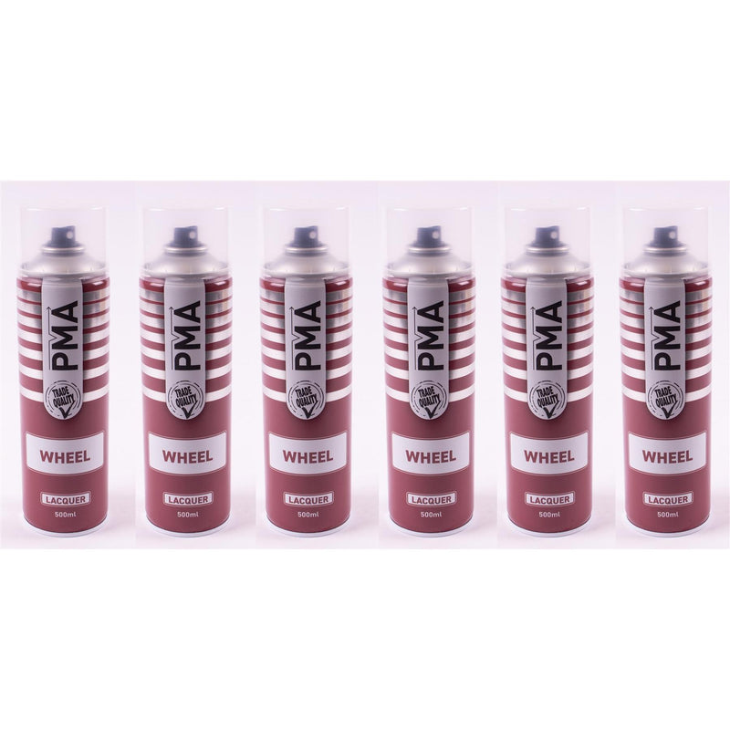 6 x PMA WHEEL LACQUER CLEAR PAINT SPRAY 500ml LAQUER BODYSHOP REPAIR PMA - Dynamic Drive