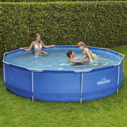 Dellonda Steel Frame Round Swimming Pool & Filter Pump 12ft - Blue DL20 Dellonda - Dynamic Drive
