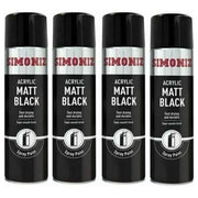 4x Simoniz Large Matt Black Acrylic Aerosol Car Auto Spray Paint 500ml SIMP17D Simoniz - Dynamic Drive