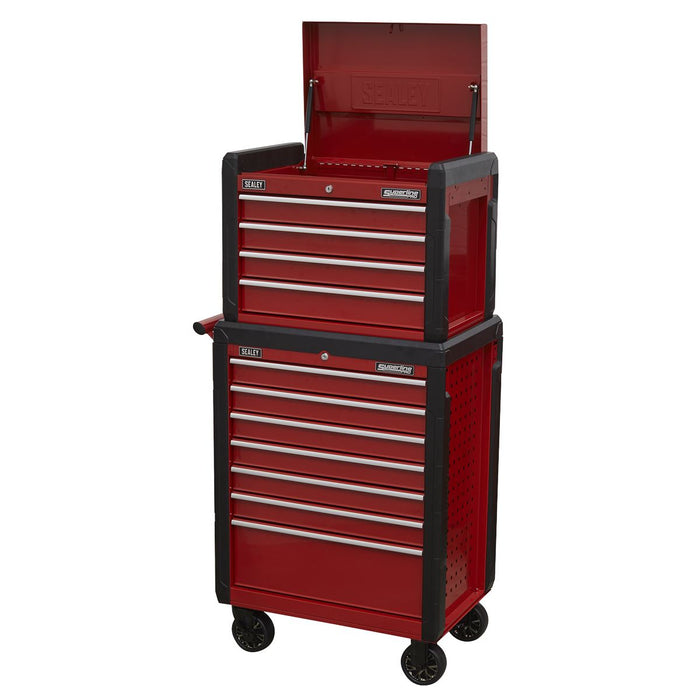 Sealey Topchest 4 Drawer & Rollcab 7 Drawer Combination AP3411STACK Sealey - Dynamic Drive
