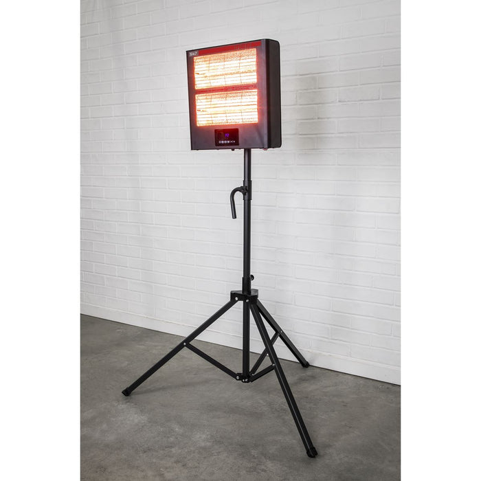 Sealey Infrared Quartz Heater with Tripod Stand 230V 1.4/2.8kW IR28CT Sealey - Dynamic Drive